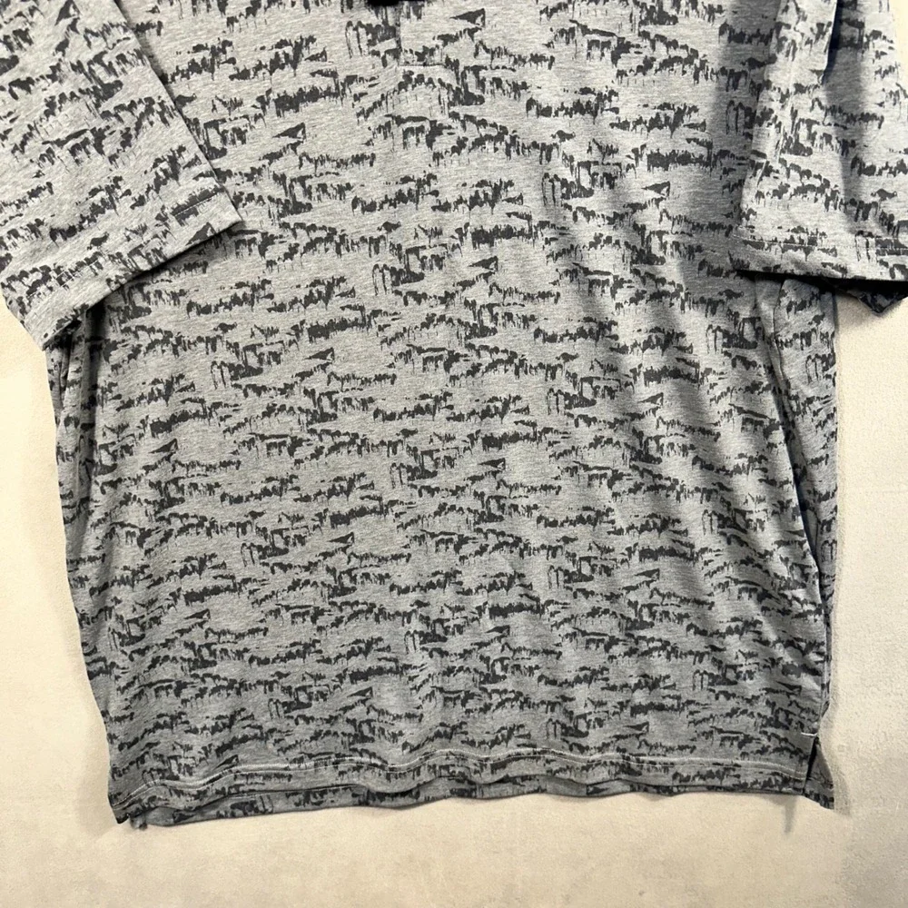Adidas Polo Shirt Mens L Grey Black Go-To Printed Abstract Golf New MSRP 80